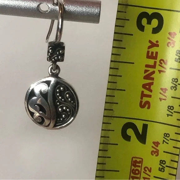 LOIS HILL Yin Yang Granulated Cutout Sterling Silver Oxidized Drop Earrings
